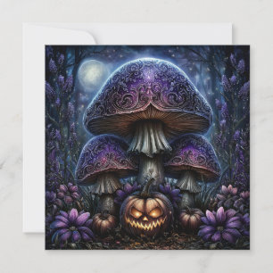 Glowing pumpkin card