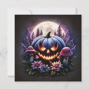 Glowing pumpkin card