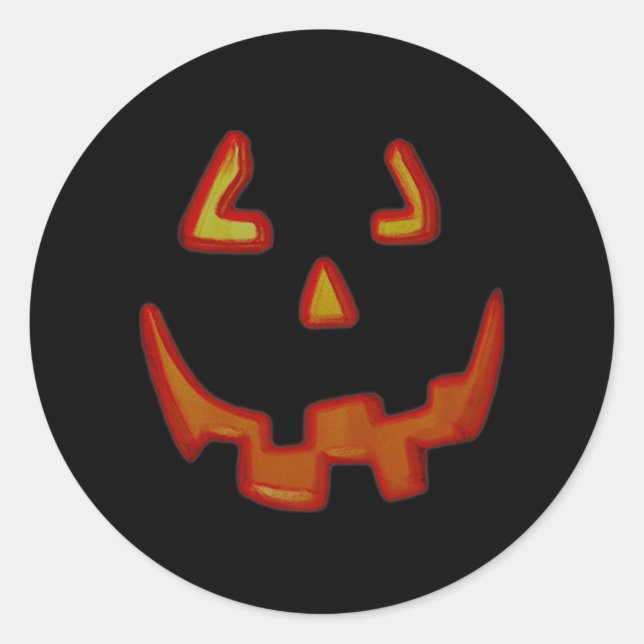 Glowing Pumpkin Face Stickers (Front)