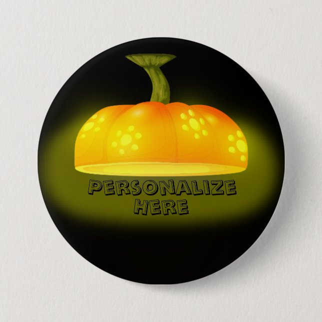 Glowing pumpkin fall unique cute autumn 3 inch round button (Front)