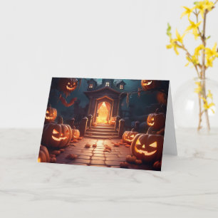 Glowing Pumpkin Halloween Card