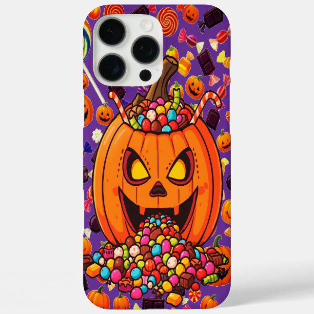 Glowing Pumpkin Halloween Phone Case (Back)