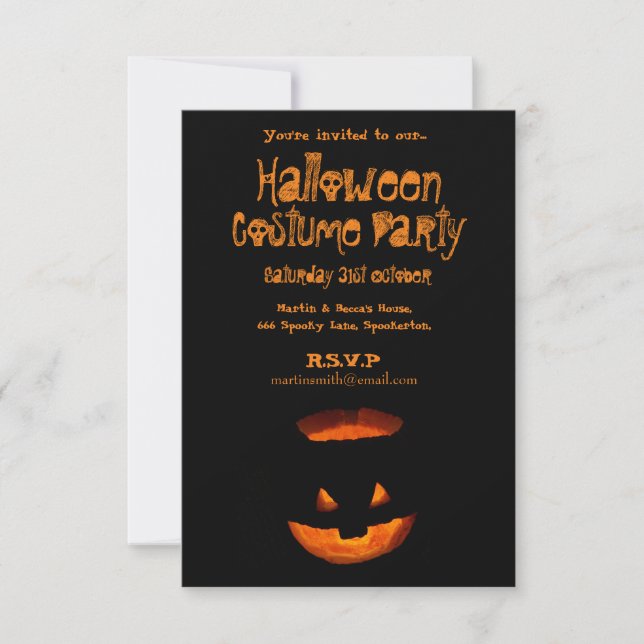 Glowing Pumpkin Invitation (Front)