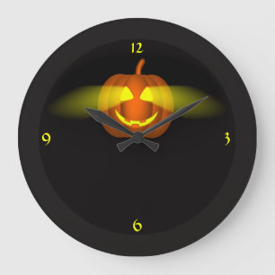 Glowing Pumpkin- Large Clock