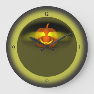 Glowing Pumpkin- Large Clock