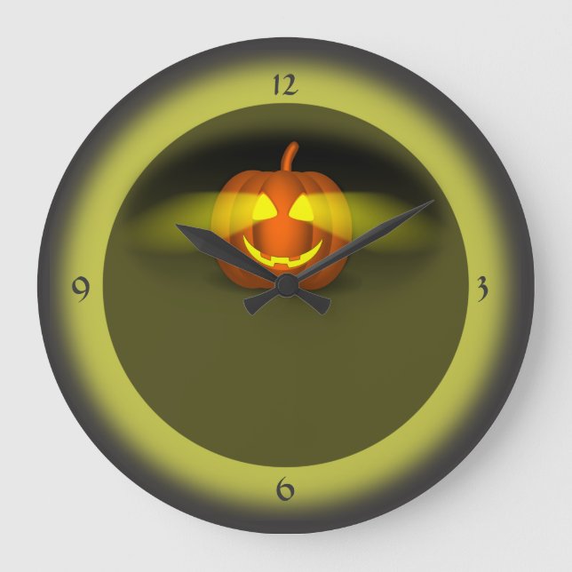 Glowing Pumpkin- Large Clock (Front)