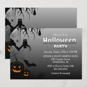 Glowing Pumpkins Halloween Party Invitation