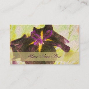 Glowing Purple Iris Floral Business Card