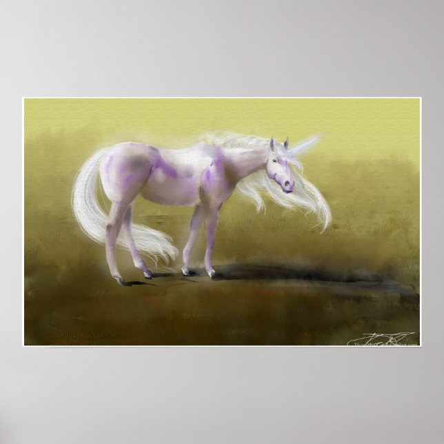 Glowing Purple Unicorn Poster (Front)