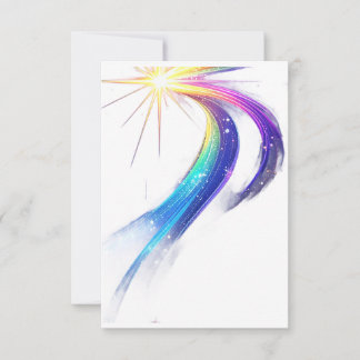 Glowing Rainbow Shooting Star Comet Trail Art Prin RSVP Card