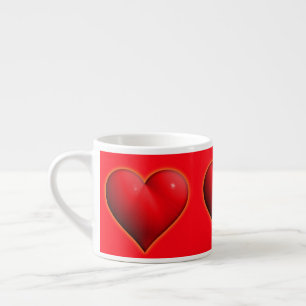 Glowing Red 3-D Heart Espresso Cup