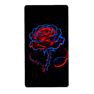 Glowing Red Blue Rose Decal