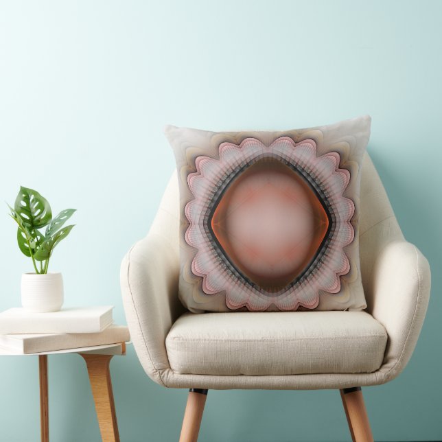 Glowing red crystal ornament throw pillow (Chair)