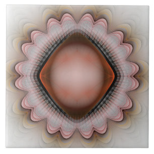 Glowing red crystal ornament tile