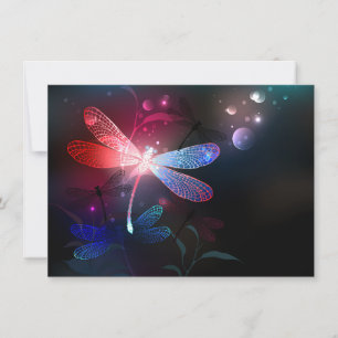 Glowing red dragonfly