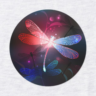 Glowing red dragonfly