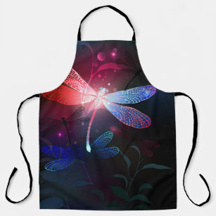Glowing red dragonfly apron