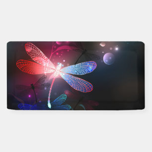 Glowing red dragonfly banner