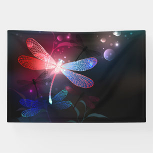Glowing red dragonfly banner