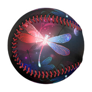 Glowing red dragonfly baseball