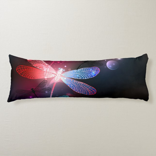 Glowing red dragonfly body pillow (Front)