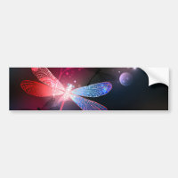Glowing red dragonfly