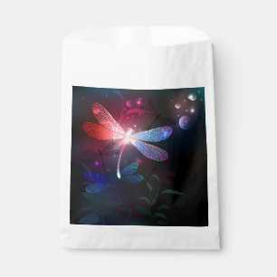 Glowing red dragonfly favour bag