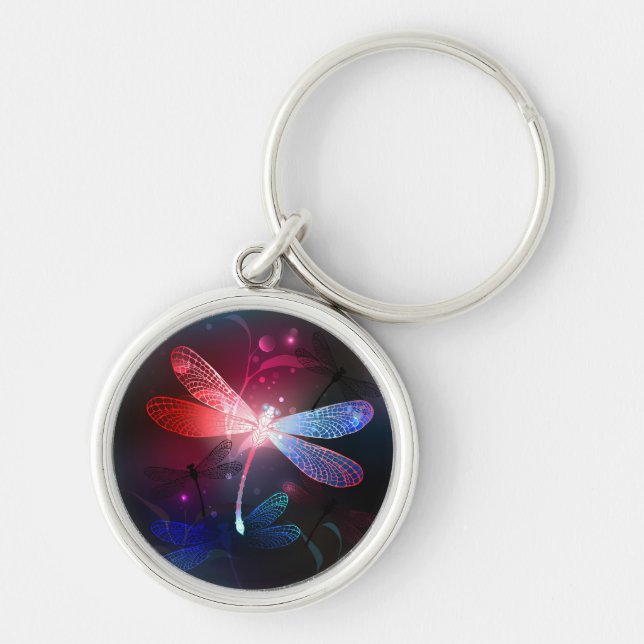 Glowing red dragonfly keychain (Front)