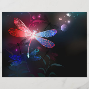 Glowing red dragonfly letterhead