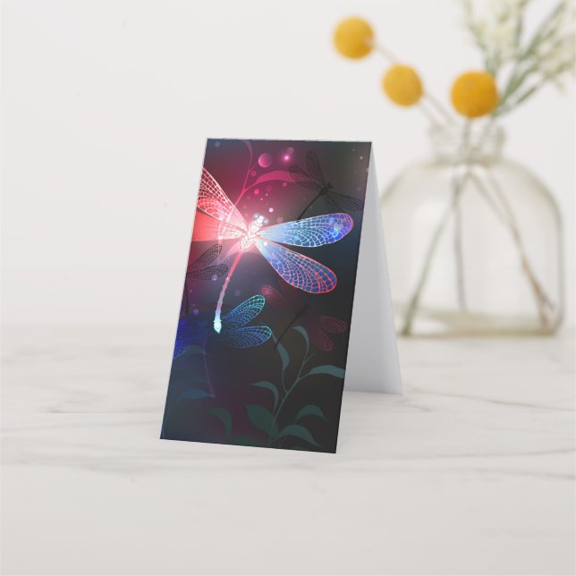 Glowing red dragonfly loyalty card (Back)