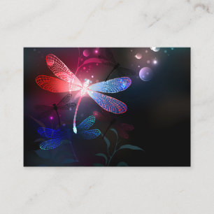 Glowing red dragonfly loyalty card