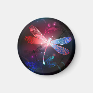 Glowing red dragonfly magnet
