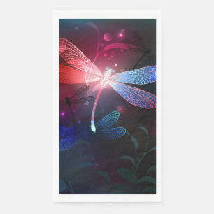 Glowing red dragonfly napkin