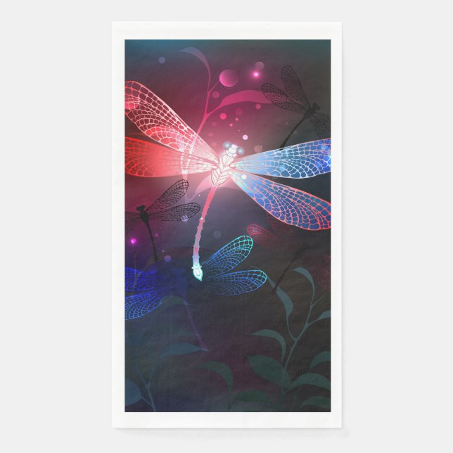 Glowing red dragonfly napkin (Front)