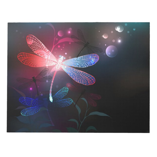 Glowing red dragonfly notepad (Front)