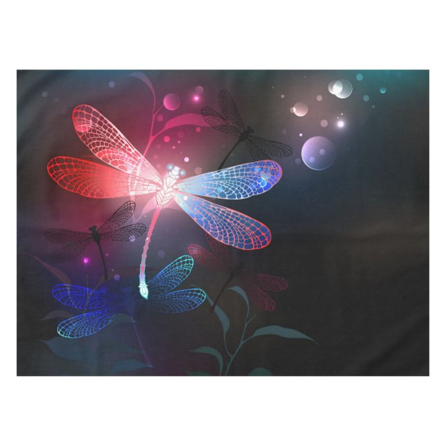 Glowing red dragonfly tablecloth (Front (Horizontal))