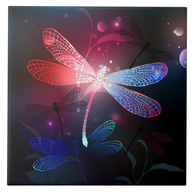 Glowing red dragonfly tile (Front)