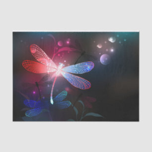 Glowing red dragonfly tissue paper
