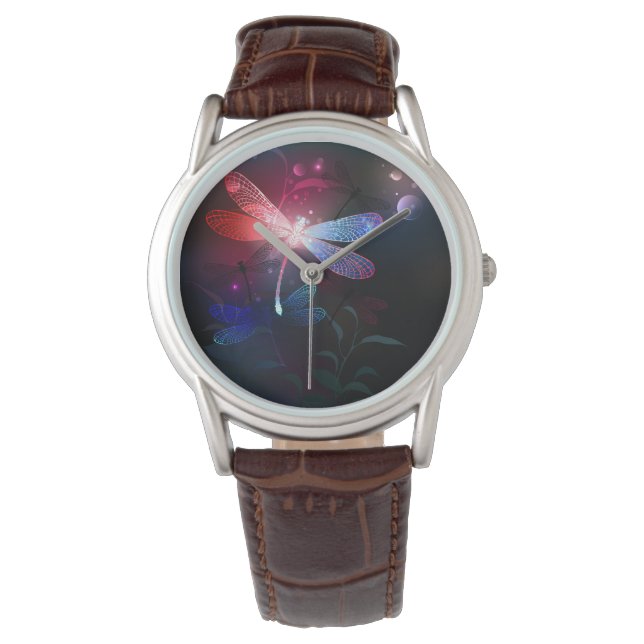 Glowing red dragonfly watch (Front)