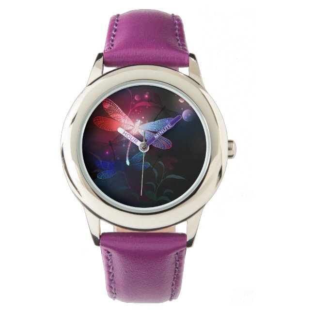 Glowing red dragonfly watch (Front)