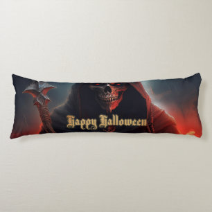 Glowing Red Eyes Reaper Halloween Art Body Pillow