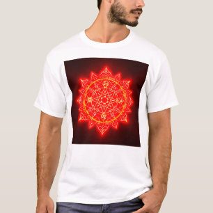 Glowing Red Magical Circle With Mystical Symbols T-Shirt