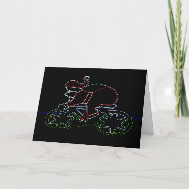 Glowing Santa’s Pushy Holiday Card (Front)