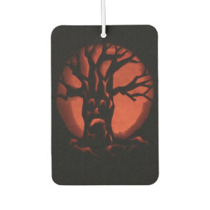 Glowing Scared Dead Tree Halloween Pumpkin Car Air Freshener