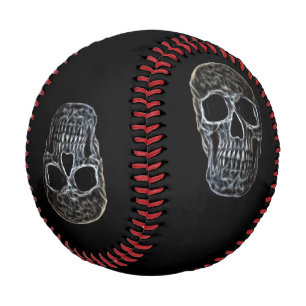 Glowing Skull Head Gothic Black And White Cool Baseball
