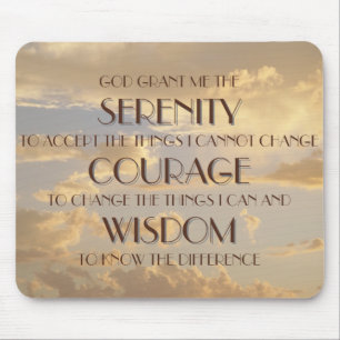 Glowing Sky Serenity Prayer Mousepad