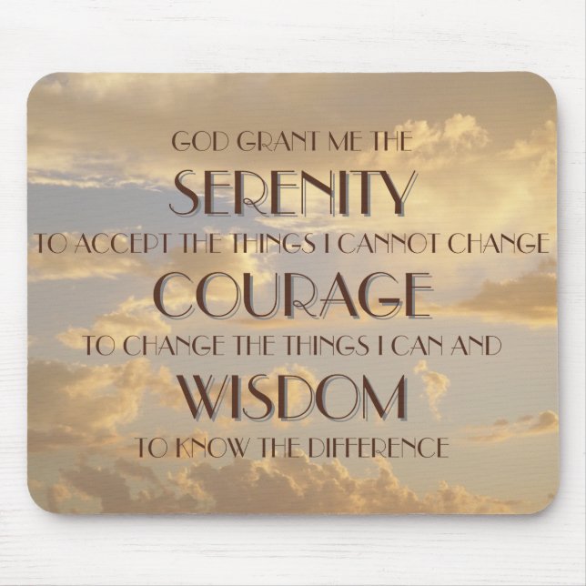 Glowing Sky Serenity Prayer Mousepad (Front)