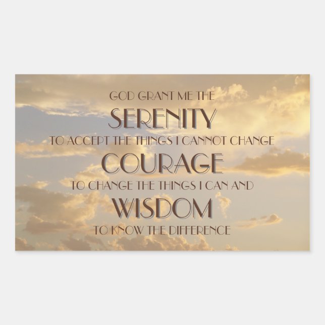 Glowing Sky Serenity Prayer Sticker (Front)