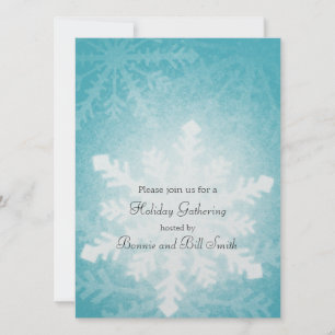 Glowing Snowflake Holiday Gathering Invitation