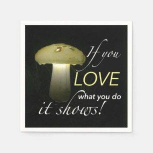 Glowing Solar Mushroom Light Inspirational Quote Napkin